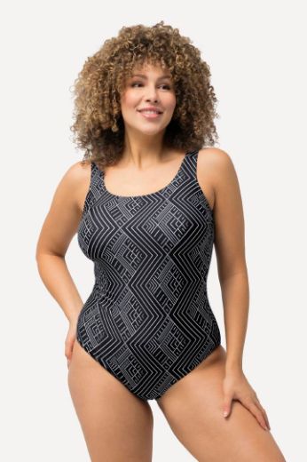 Plus size veliki brojevi Kupaći kostim jednodijelni geometrijskog printa za punije