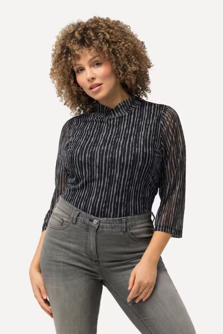 Plus size veliki brojevi Majica V ovratnika 3/4 rukavi za punije