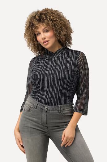 Plus size veliki brojevi Majica V ovratnika 3/4 rukavi za punije