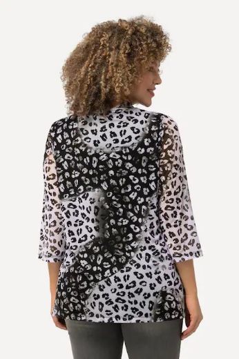 Plus size veliki brojevi Majica V ovratnika 3/4 rukavi za punije