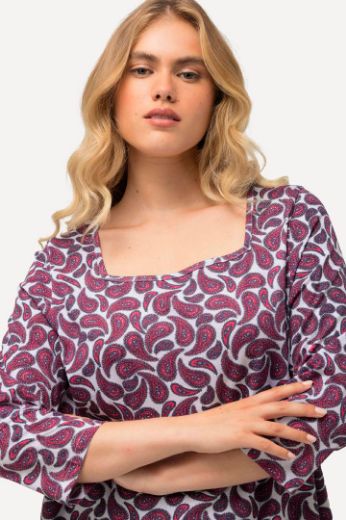 Plus size veliki brojevi Majica dužeg kroja 3/4 rukavi za punije