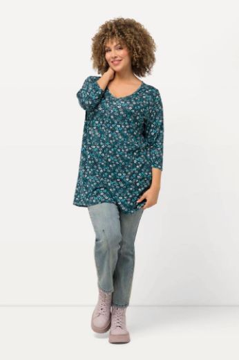 Plus size veliki brojevi Majica A kroja cvjetnog printa za punije