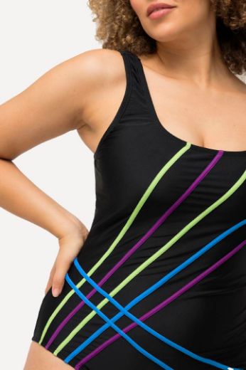Plus size veliki brojevi Kupaći kostim jednodijelni sportski s prugama za punije