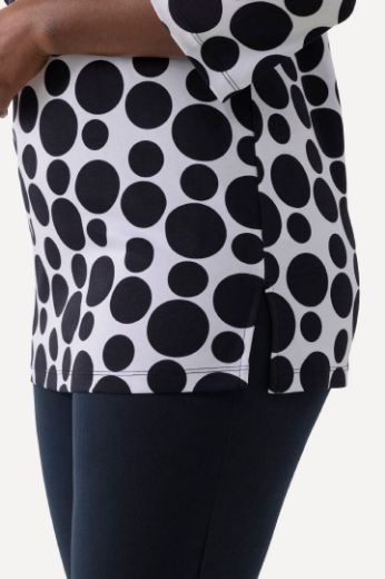 Plus size veliki brojevi Majica 3/4 rukava s printom krugova V ovratnika za punije
