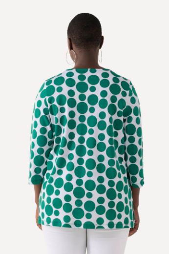 Plus size veliki brojevi Majica 3/4 rukava s printom krugova V ovratnika za punije