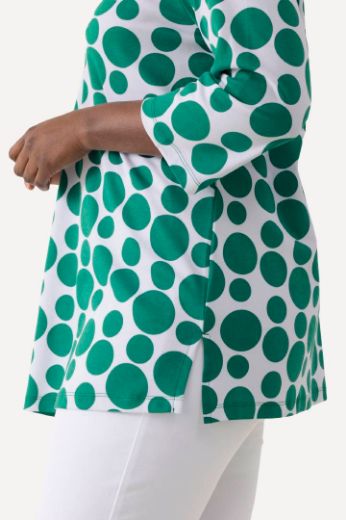 Plus size veliki brojevi Majica 3/4 rukava s printom krugova V ovratnika za punije