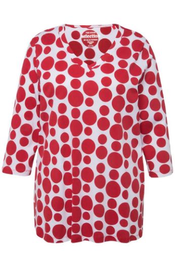 Plus size veliki brojevi Majica 3/4 rukava s printom krugova V ovratnika za punije