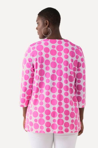 Plus size veliki brojevi Majica 3/4 rukava s printom krugova V ovratnika za punije