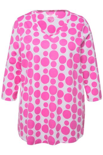 Plus size veliki brojevi Majica 3/4 rukava s printom krugova V ovratnika za punije