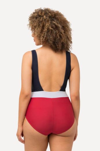 Plus size veliki brojevi Kupaći kostim jednodijelni s prugom za punije