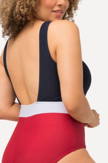 Plus size veliki brojevi Kupaći kostim jednodijelni s prugom za punije