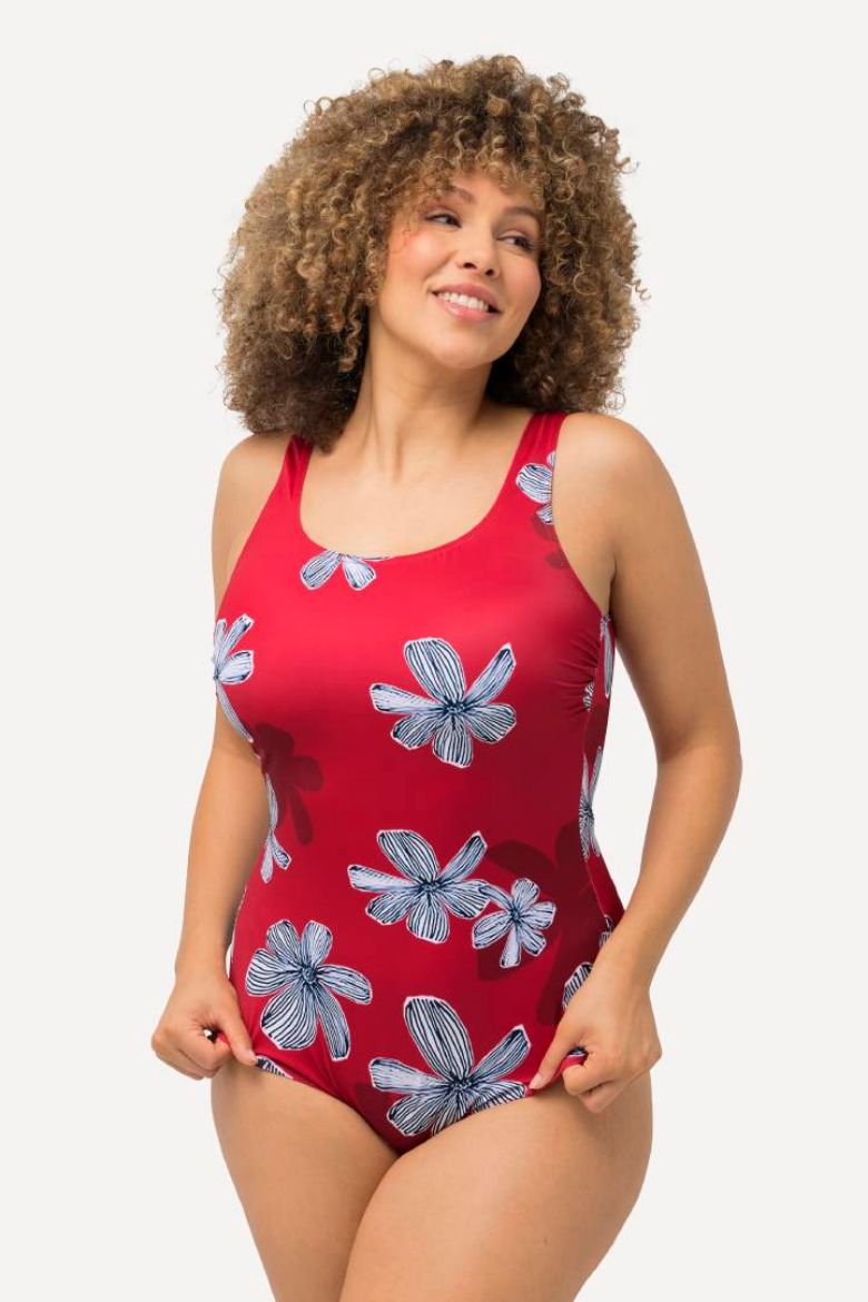 Plus size veliki brojevi Kupaći kostim jednodijelni sportski s cvjetnim printom za punije