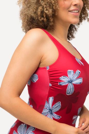 Plus size veliki brojevi Kupaći kostim jednodijelni sportski s cvjetnim printom za punije