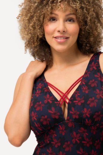 Plus size veliki brojevi Kupaći kostim jednodijelni s trakicama cvjetnog motiva za punije