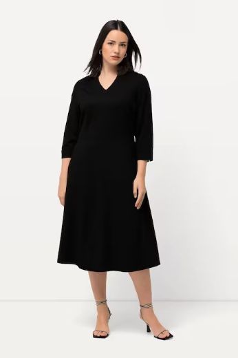 Plus size veliki brojevi Haljina A kroja s 3/4 rukavima za punije