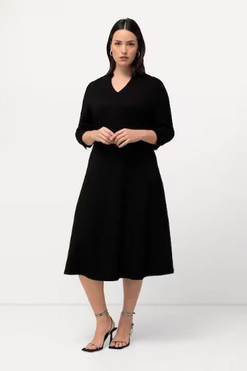 Plus size veliki brojevi Haljina A kroja s 3/4 rukavima za punije