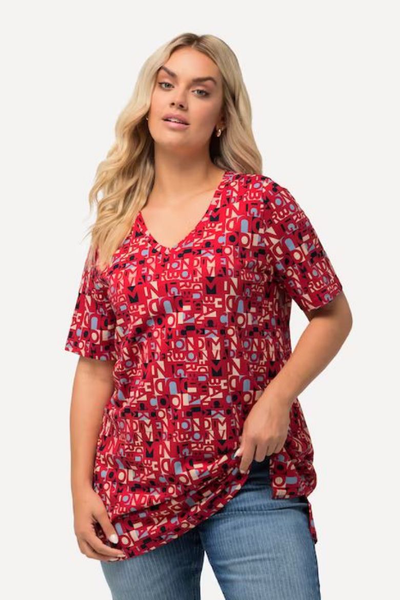 Plus size veliki brojevi Majica A kroja s printom slova za punije
