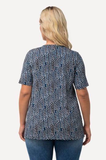 Plus size veliki brojevi Majica V ovratnika s printom nepravilnih krugova za punije