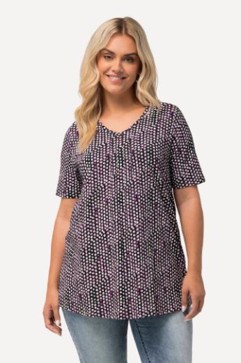 Plus size veliki brojevi Majica V ovratnika s printom nepravilnih krugova za punije