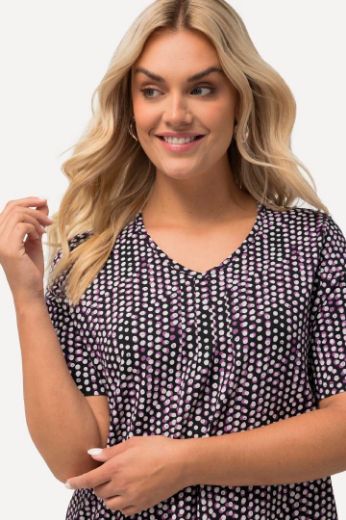 Plus size veliki brojevi Majica V ovratnika s printom nepravilnih krugova za punije