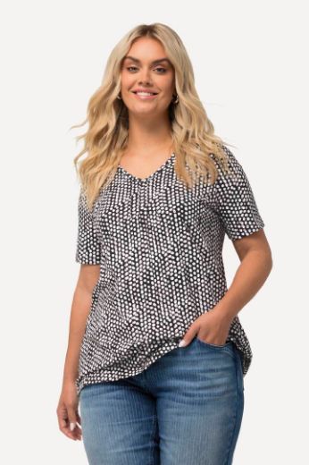 Plus size veliki brojevi Majica V ovratnika s printom nepravilnih krugova za punije