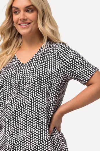 Plus size veliki brojevi Majica V ovratnika s printom nepravilnih krugova za punije