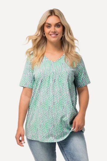 Plus size veliki brojevi Majica V ovratnika s printom nepravilnih krugova za punije