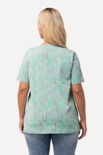 Plus size veliki brojevi Majica V ovratnika s printom nepravilnih krugova za punije