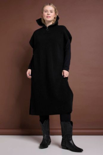 Plus size veliki brojevi Haljina pletena visokog ovratnika bez rukava za punije