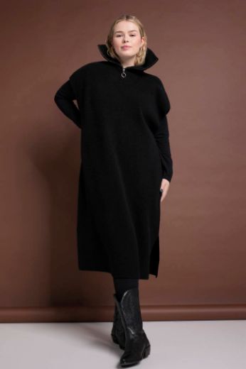 Plus size veliki brojevi Haljina pletena visokog ovratnika bez rukava za punije