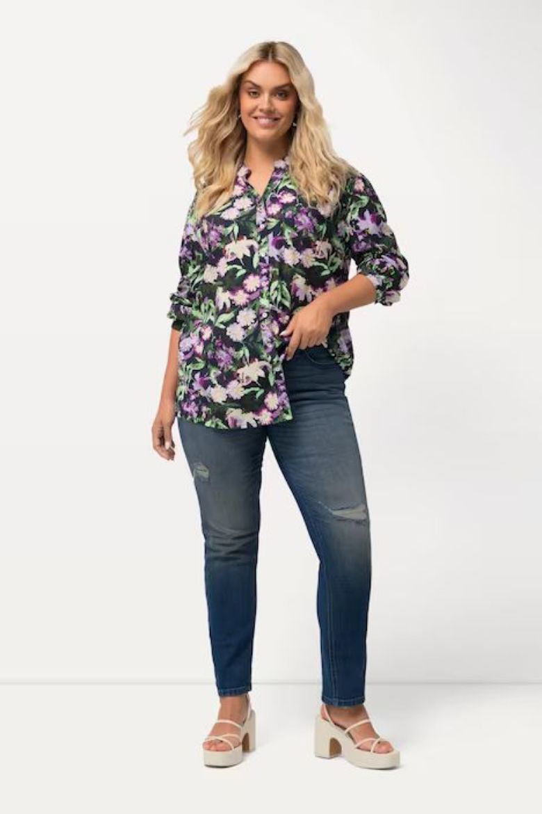 Plus size veliki brojevi Traperice uništenog efekta za punije
