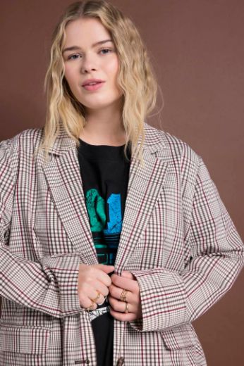 Plus size veliki brojevi Sako lagani karirani za punije