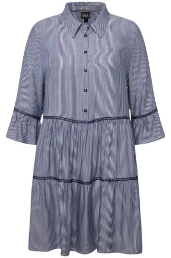 Plus size veliki brojevi Haljina s 3/4 rukavima i volanima za punije