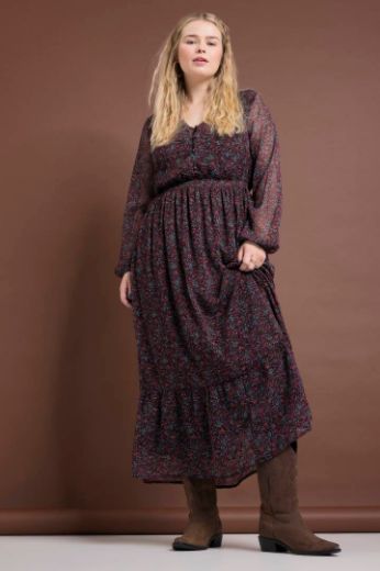 Plus size veliki brojevi Haljina maxi dugih rukava za punije