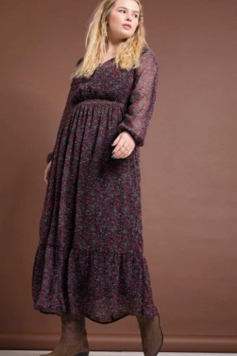 Plus size veliki brojevi Haljina maxi dugih rukava za punije