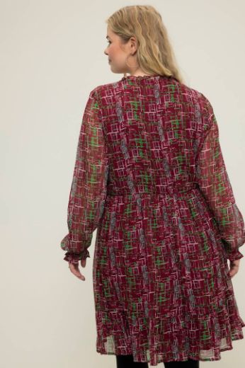 Plus size veliki brojevi Haljina kraćeg kroja geometrijskog printa za punije