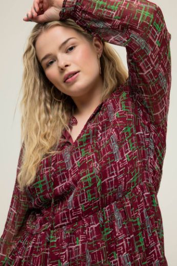 Plus size veliki brojevi Haljina kraćeg kroja geometrijskog printa za punije