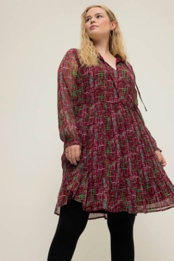 Plus size veliki brojevi Haljina kraćeg kroja geometrijskog printa za punije