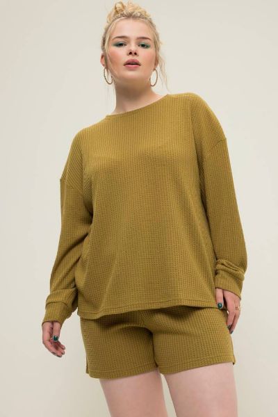 Veliki brojevi Pidžama dugih rukava i kratkih nogavica moda za punije