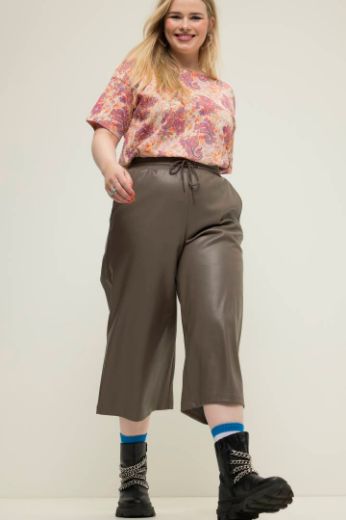 Plus size veliki brojevi Hlače imitracija kože širokog kroja nogavica za punije