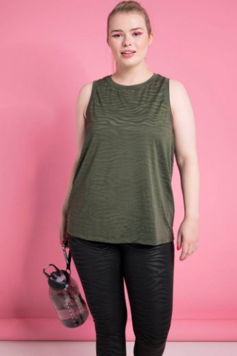 Plus size veliki brojevi Majica bez rukava okruglog ovratnika za punije