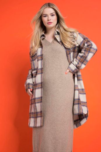 Plus size veliki brojevi Jakna lagana karirana za punije