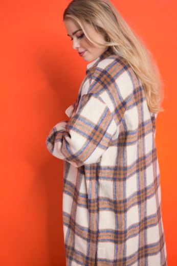 Plus size veliki brojevi Jakna lagana karirana za punije