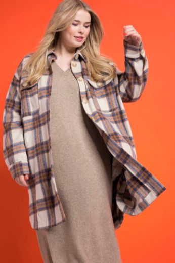 Plus size veliki brojevi Jakna lagana karirana za punije