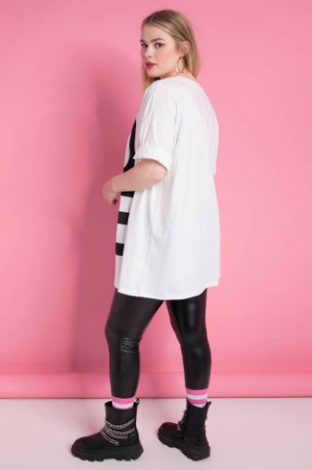 Plus size veliki brojevi Majica dužeg kroja s natpisom za punije
