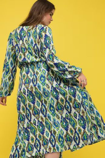 Plus size veliki brojevi Haljina A kroja V ovratnika s vezanjem u struku za punije