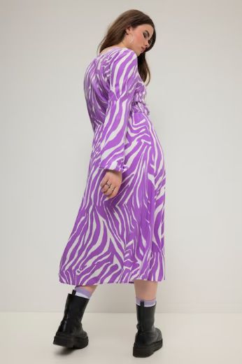 Plus size veliki brojevi Haljina A kroja V ovratnika s printom zebre za punije