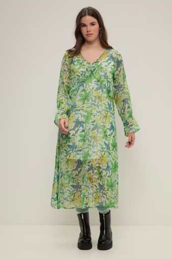 Plus size veliki brojevi Haljina A kroja cvjetnog printa za punije