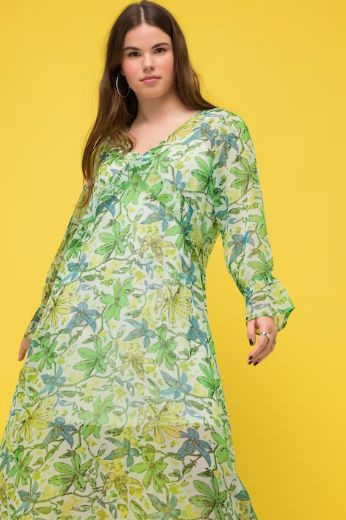 Plus size veliki brojevi Haljina A kroja cvjetnog printa za punije