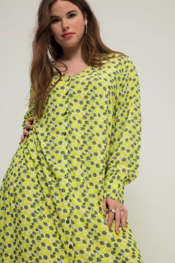 Plus size veliki brojevi Haljina maxi A kroja na kopčanje za punije